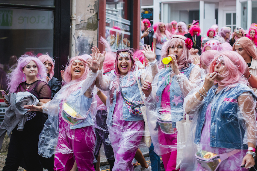 Pink wig shop event falmouth 2018